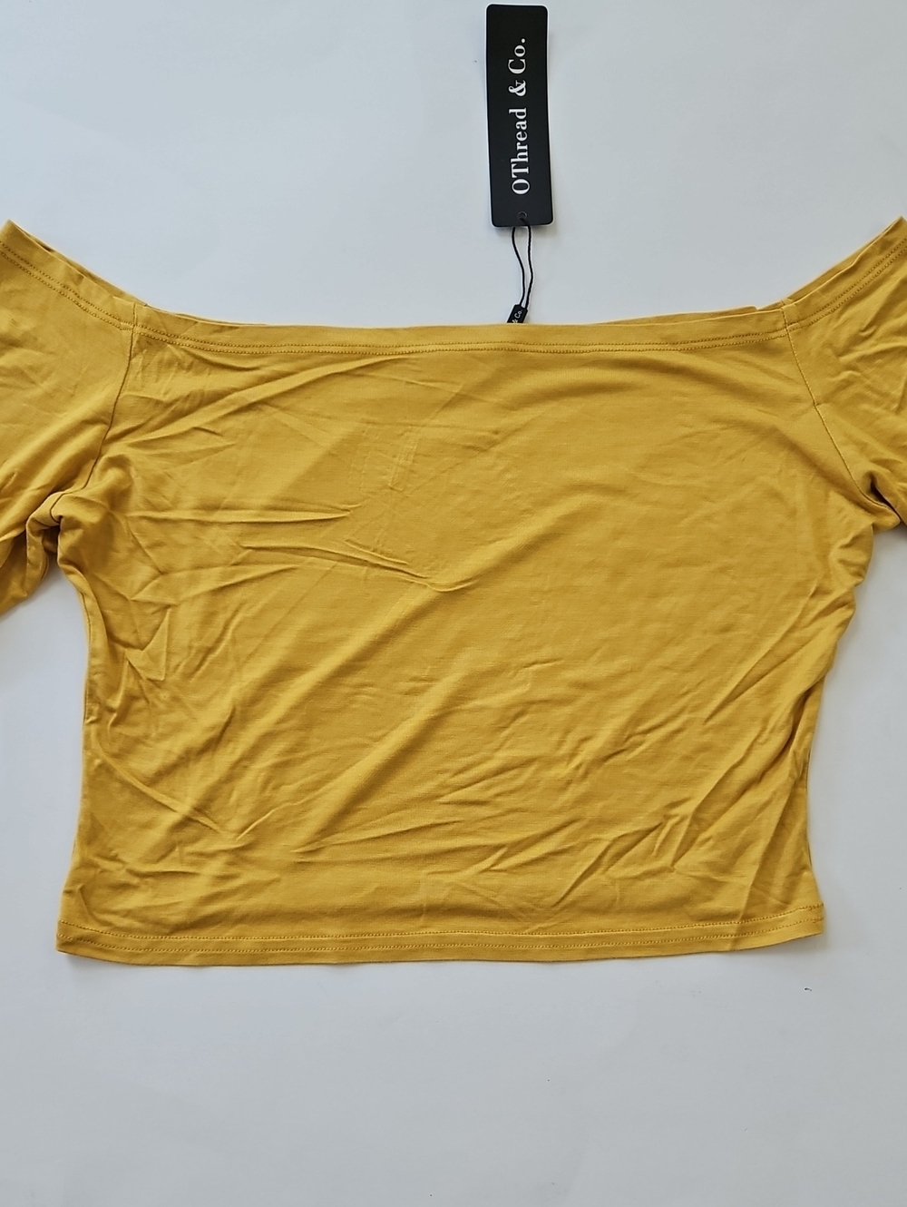 Mustard Off-Shoulder Crop Top